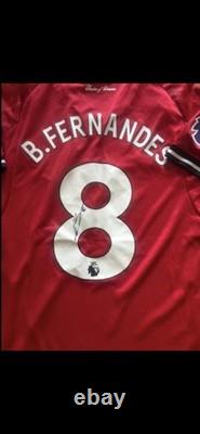 Bruno Fernandes Signed Manchester United Home Shirt With Coa Included