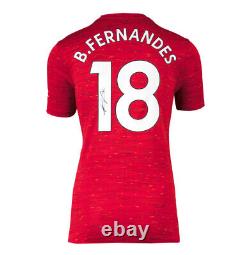 Bruno Fernandes Signed Manchester United Shirt 2020-21, Number 18 Gift Box
