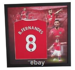 Bruno Fernandes Signed and Framed Manchester United Shirt