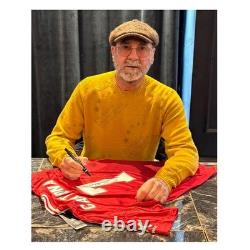 Bryan Robson & Eric Cantona Signed Manchester United Football Shirts. Dual Frame