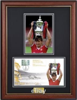Bryan Robson, Manchester United Legend, Hand Signed Framed Ltd Edition FDC & COA