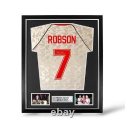 Bryan Robson Signed Manchester United 1991 Cup Winners Cup Shirt- Deluxe Framed