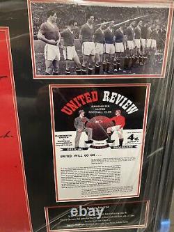 Busby Babes Manchester United 1958 Retro Shirt Hand Signed X5 Players Inc Coa