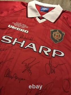 CHAMPIONS LEAGUE FINAL 1999 Manchester United Treble Squad Signed Shirt with COA