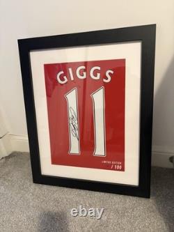 COA Framed Ryan Giggs Signed Manchester United Print Number 11