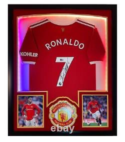 CRISTIANO RONALDO Autographed Framed MANCHESTER UNITED Signed Jersey LED BECKETT