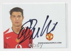 CRISTIANO RONALDO Hand Signed 2005 Club Card Manchester United RARE Autograph