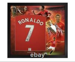 CRISTIANO RONALDO SIGNED Framed Manchester United 2008 Shirt COA photo proof