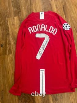 CRISTIANO Ronaldo Signed Manchester United UCL Home Shirt With Coa Included #7