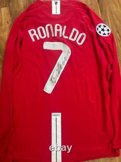 CRISTIANO Ronaldo Signed Manchester United UCL Home Shirt With Coa Included #7