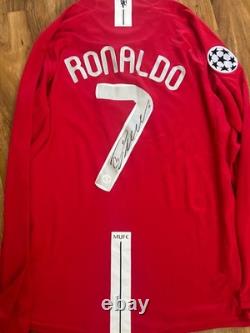 CRISTIANO Ronaldo Signed Manchester United UCL Home Shirt With Coa Included #7