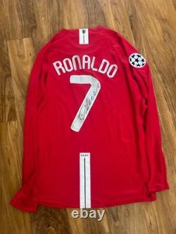 CRISTIANO Ronaldo Signed Manchester United UCL Home Shirt With Coa Included #7