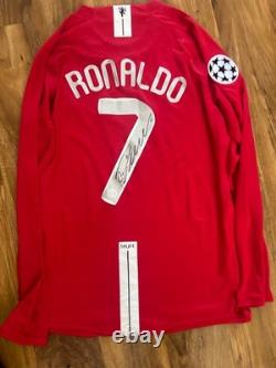 CRISTIANO Ronaldo Signed Manchester United UCL Home Shirt With Coa Included #7