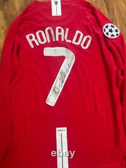 CRISTIANO Ronaldo Signed Manchester United UCL Home Shirt With Coa Included #7