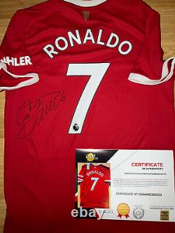 Camiseta Manchester United Cristiano Ronaldo firmada COA Signed trikot adidas