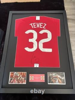 Carlos Tevez Signed And Framed Manchester United Shirt With COA