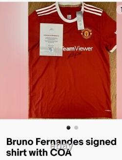 Casemiro & Bruno Signed Team Viewer Man United Football shirts from the Club