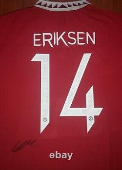 Christian Eriksen Hand Signed Manchester United Shirt Denmark