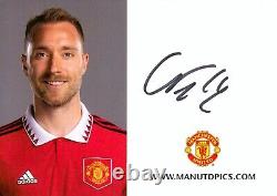 Christian Eriksen Manchester United Man Utd 6x4 Photo Club Card Autograph + COA