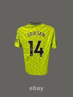 Christian Eriksen Signed 22/23 Manchester United Third Football Shirt COA