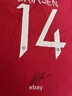 Christian Eriksen Signed Manchester United Football Club home shirt Denmark