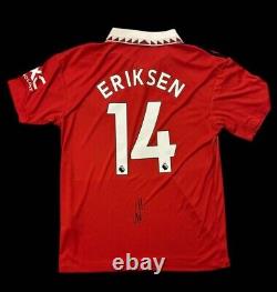 Christian Eriksen Signed Manchester United Shirt Home 22/23 Football Shirt 2