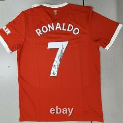 Cristiano Ronaldo Autograph Manchester United 2021 Red Jersey Fanatics Coa Auto