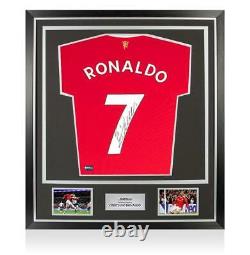 Cristiano Ronaldo Back Signed Manchester United 2021-22 Home Shirt In Classic Fr
