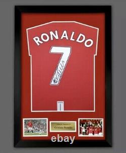 Cristiano Ronaldo CR7 Hand Signed Manchester United Football Home Shirt Jersey