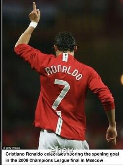 Cristiano Ronaldo CR7 Manchester United Signed Football Soccer 2008 Jersey Shirt