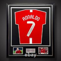 Cristiano Ronaldo CR7 Signed & Deluxe Framed Manchester United 7 Shirt COA £650