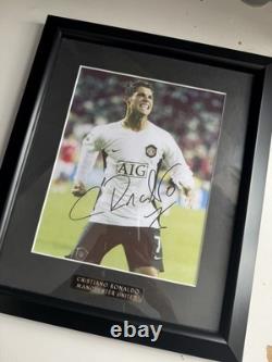 Cristiano Ronaldo Hand Signed Manchester United Photo Framed Mounted Autograph