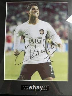 Cristiano Ronaldo Hand Signed Manchester United Photo Framed Mounted Autograph