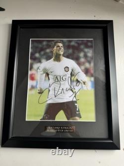 Cristiano Ronaldo Hand Signed Manchester United Photo Framed Mounted Autograph