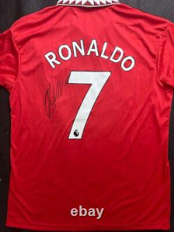 Cristiano Ronaldo Personally Signed 2022 Manchester United Shirt Coa