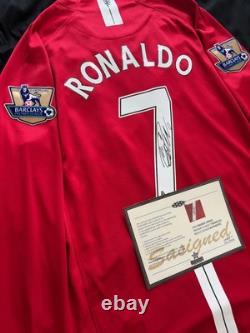 Cristiano Ronaldo SIGNED Manchester United Red Retro Shirt/Jersey + COA (read)