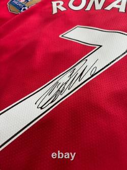 Cristiano Ronaldo SIGNED Manchester United Red Retro Shirt/Jersey + COA (read)