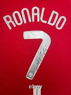 Cristiano Ronaldo Signed 2008 Manchester United Framed CL Home Shirt with COA
