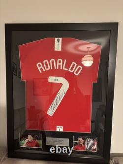 Cristiano Ronaldo Signed & Framed Manchester United Football Shirt COA Beckett