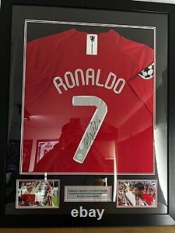 Cristiano Ronaldo Signed & Framed Nice Manchester United Shirt COA