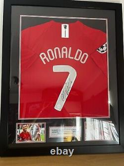 Cristiano Ronaldo Signed & Framed Nice Manchester United Shirt COA