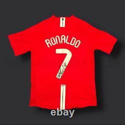 Cristiano Ronaldo Signed Manchester United 2008 CLF Shirt Framed