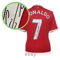 Cristiano Ronaldo Signed Manchester United 2021-22 Football Shirt. Damaged E