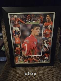 Cristiano Ronaldo Signed Manchester United Framed Montage Autograph COA