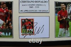 Cristiano Ronaldo Signed Manchester United Multi Picture Career Display (21056)