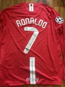 Cristiano Ronaldo Signed Manchester United UCL Home Shirt with Coa included