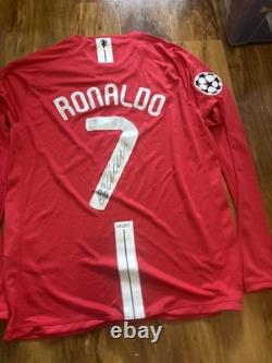 Cristiano Ronaldo Signed Manchester United UCL Home Shirt with Coa included