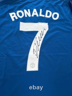 Cristiano Ronaldo Signed Manchester Utd UCL away Shirt with Coa included