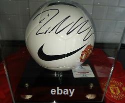 Cristiano Ronaldo Signed Nike Manchester United Logo Soccer Ball With Coa