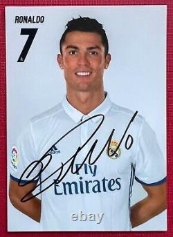 Cristiano Ronaldo Signed Real Madrid Club Card Manchester United